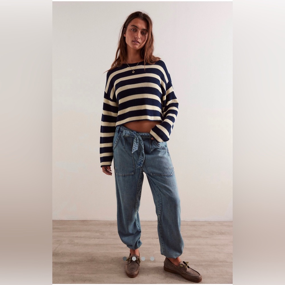 NWT Free People Glitched Dropped Pull-On Jogger Jeans